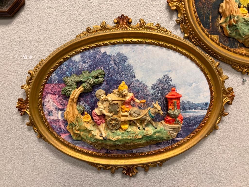 PAIR OF VINTAGE ITALIAN 3D WALL ART PLAQUES - 3