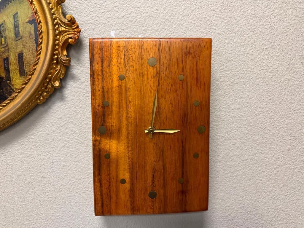 MID-CENTURY MODERN STYLED TIMEPIECE SOLID HARDWOOD WALL CLOCK - 2