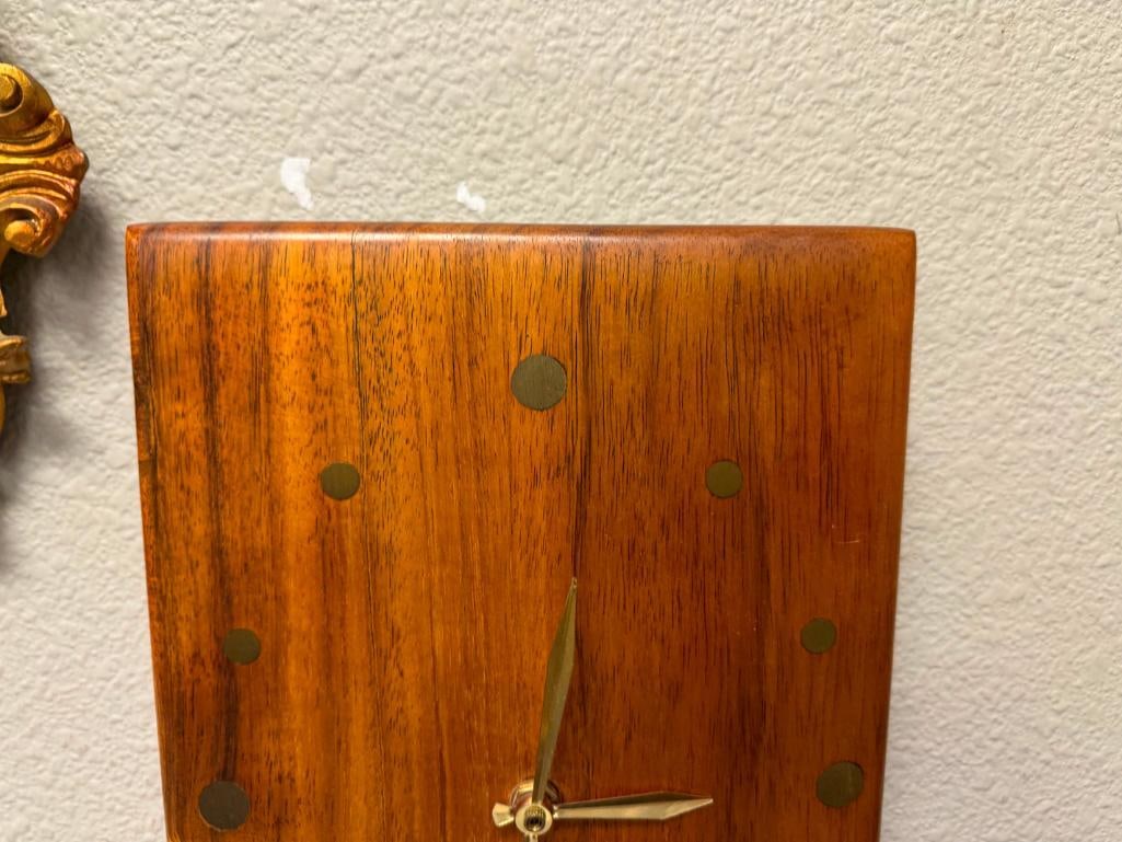 MID-CENTURY MODERN STYLED TIMEPIECE SOLID HARDWOOD WALL CLOCK - 4