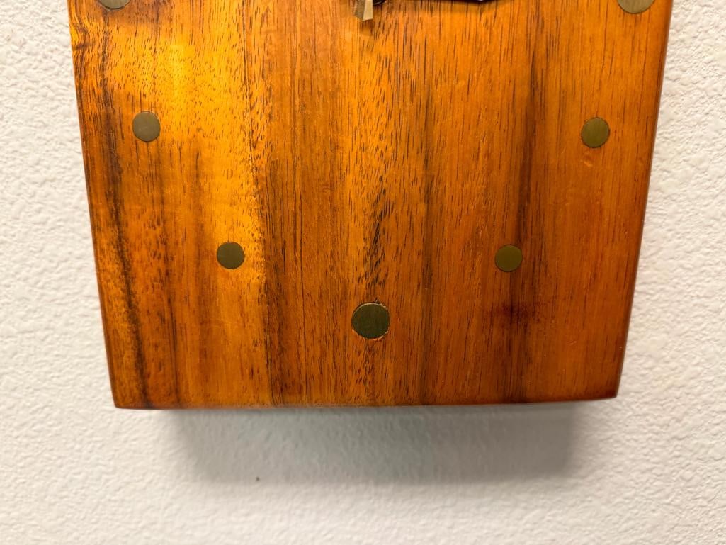 MID-CENTURY MODERN STYLED TIMEPIECE SOLID HARDWOOD WALL CLOCK - 6