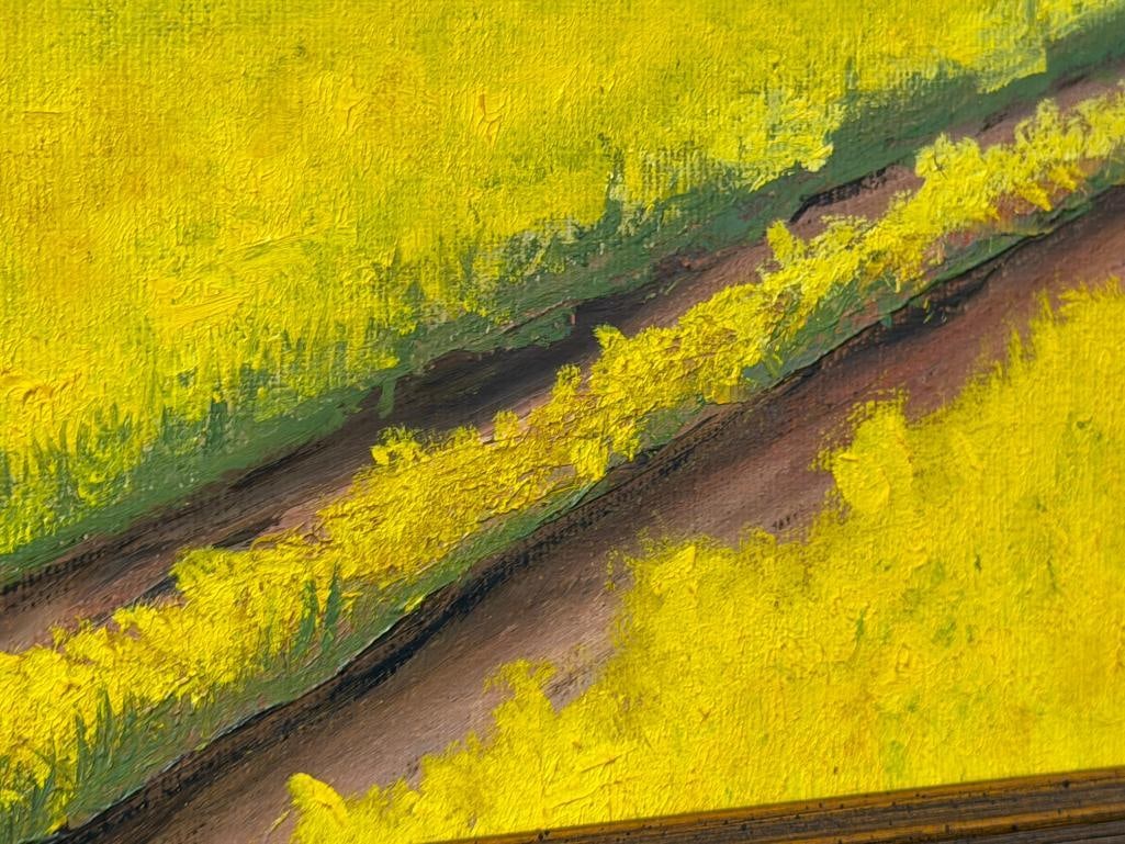 J. STREETS VIBRANT COUNTRY SIDE ORIGINAL OIL ON CANVAS PAINTING DATED 1971 - 6