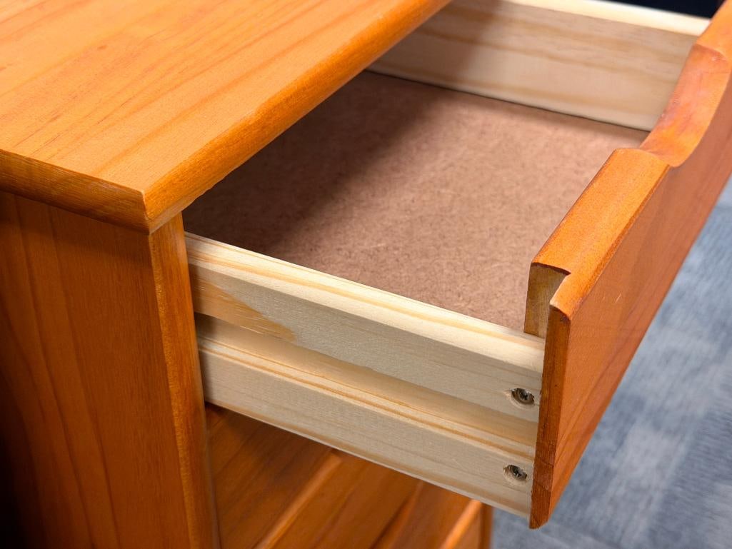 SIX-DRAWER PINE ROLLING STORAGE CABINET - 5