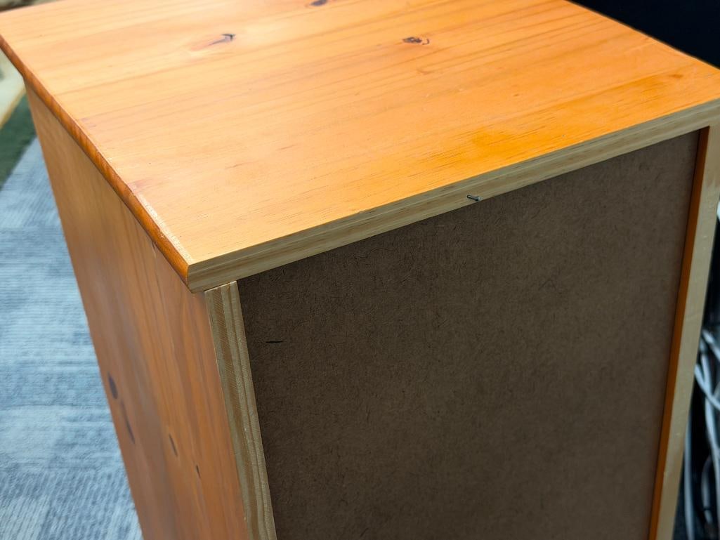 SIX-DRAWER PINE ROLLING STORAGE CABINET - 7