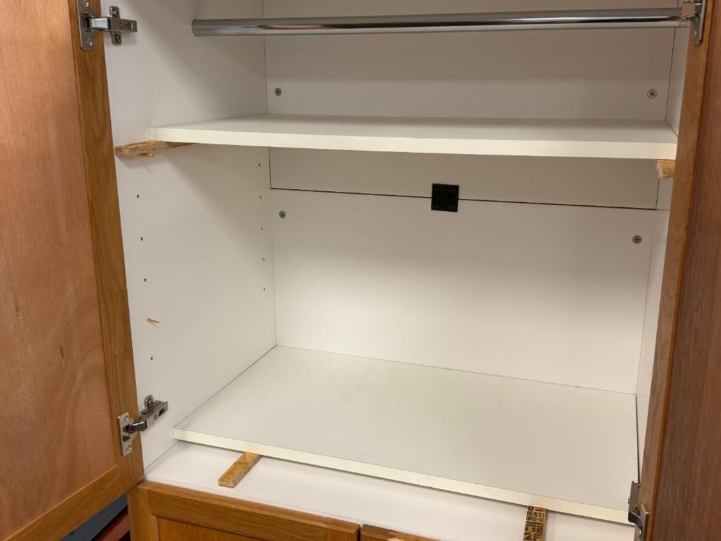 OAK AND LAMINATE COMPOSITE STORAGE CABINET / WARDROBE - 6