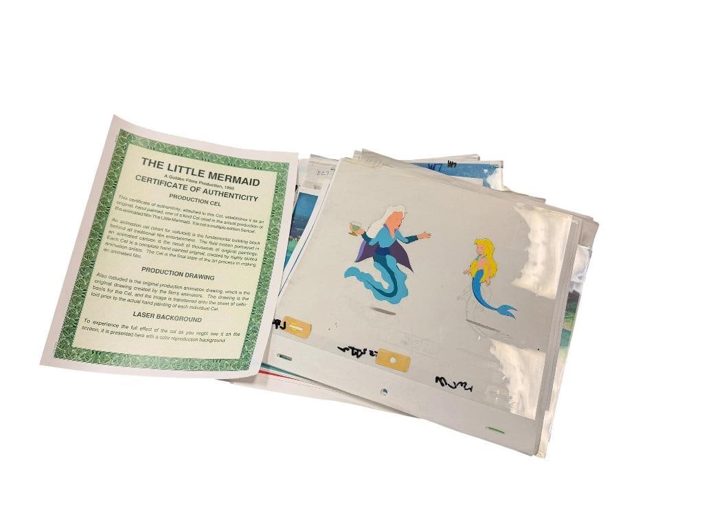 SEVEN - 1993 A GOLDEN FILMS PRODUCTION THE LITTLE MERMAID PRODUCTION CELLS: EACH CELL INCLUDES CERTIFICATE OF AUTHENTICITY, 9 1/2" X 11"