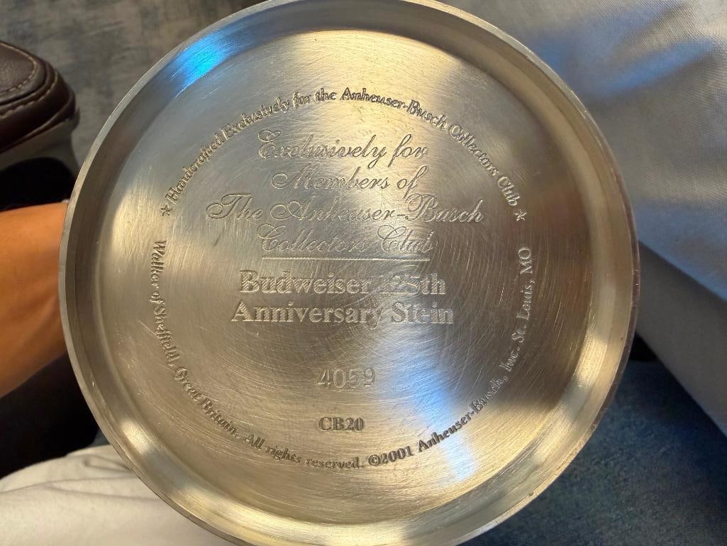 COLLECTIBLE ANHEUSER-BUSCH BUDWEISER BEER STEINS AND 2007 MEMBERS ONLY BUSCH BAVARIAN PILSNER SET - 13