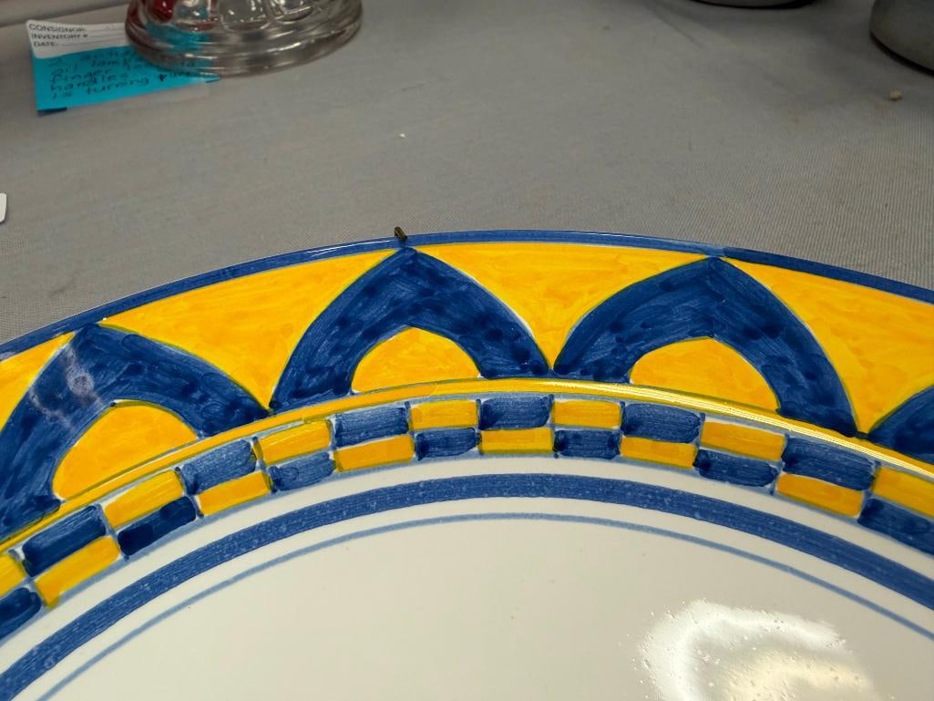 ITALIAN MADE HAND PAINTED TARTUCA TURTLE DESIGN PALIO DI SIENA MAJOLICA PLATE - 4