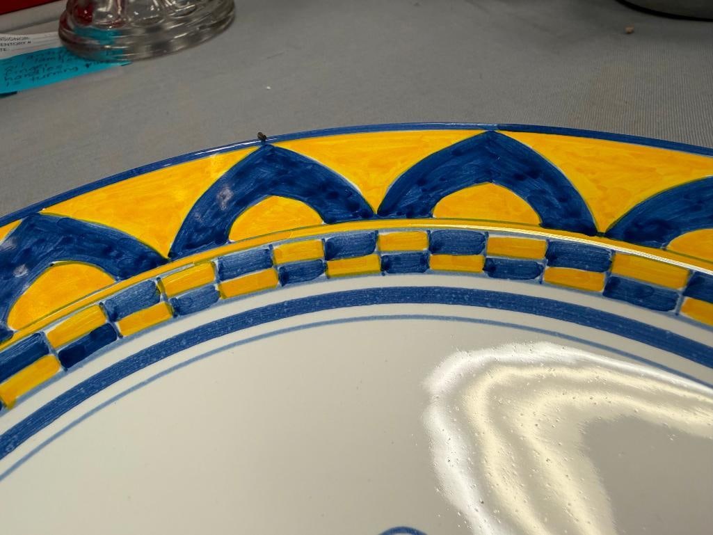 ITALIAN MADE HAND PAINTED TARTUCA TURTLE DESIGN PALIO DI SIENA MAJOLICA PLATE - 6