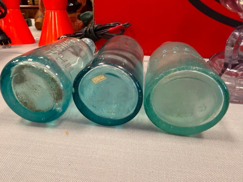 FOUR ANTIQUE CIRCA 1900 HUTCHINSON AND BLOB TOP SODA BOTTLES NCLUDNG - 10