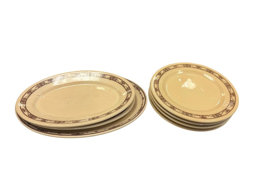 SEVEN VINTAGE RESTAURANT PLATES AND PLATTERS BY WALLACE AND ROLOC MCNICOL (1 of 11)