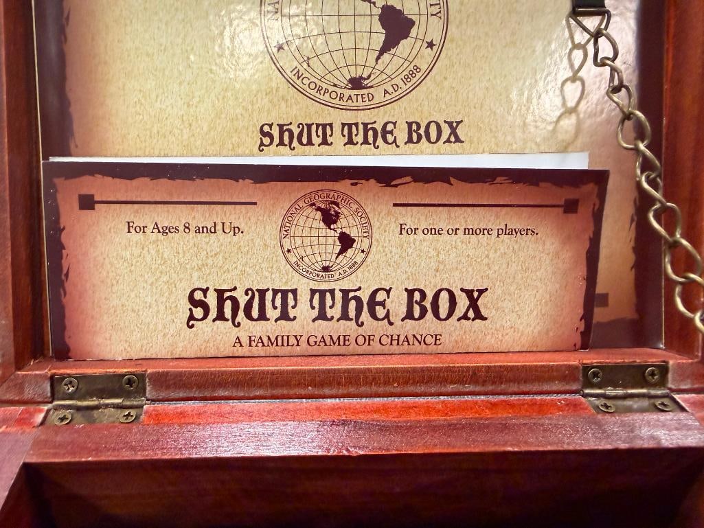 NATIONAL GEOGRAPHIC SOCIETY SHUT THE BOX GAME - 3