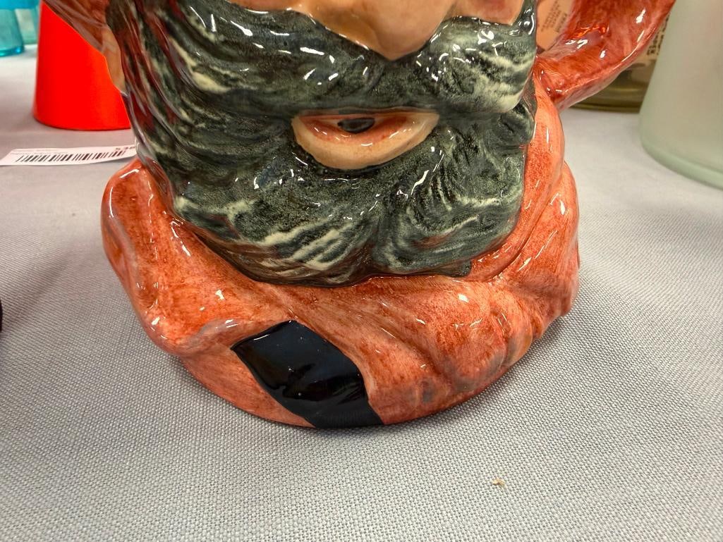 VINTAGE FALSTAFF ROYAL DOULTON CHARCTER JUG NO. D6287 PLUS FOUR BONSON'S ENGLISH CHALKWARE BUSTS - 12