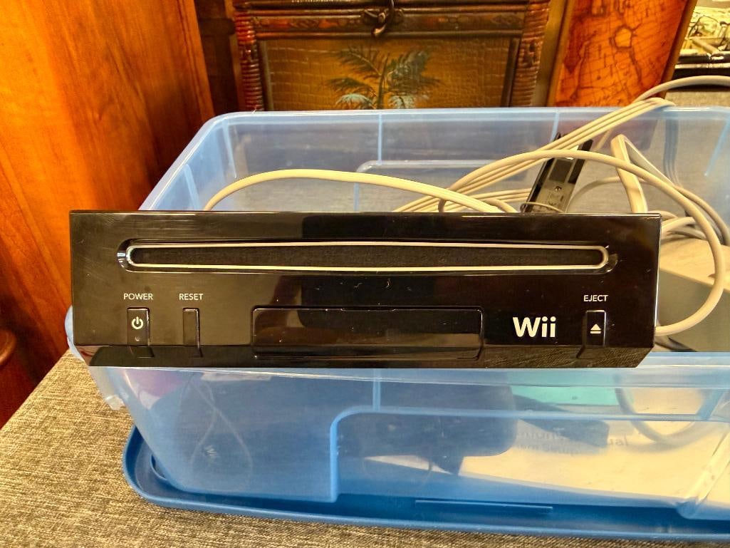 WII GAME CONSOLE POWER CORD, AV CORD, AND TWO REMOTES - 6
