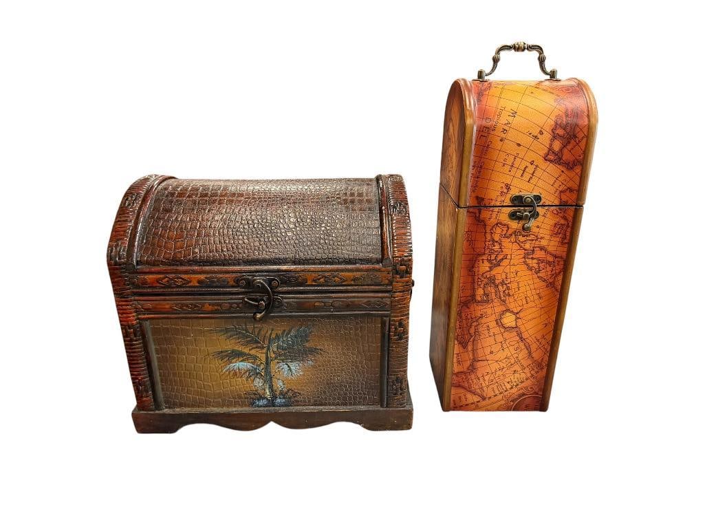 ALLIGATOR GRAIN STORAGE BOX AND WORLD GLOBE WINE BOTTLE CONTAINER (1 of 17)