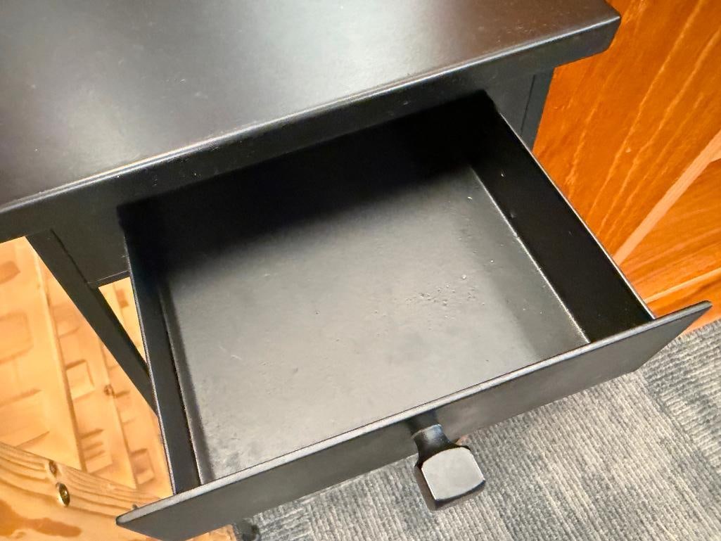 HEAVY GAUGE METAL TWO TIER PLANT STAND WITH STORAGE DRAWER - 7