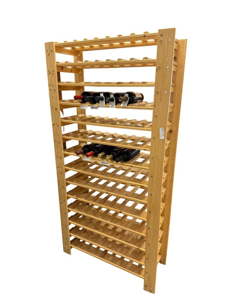 NUDE PINE 126 SLOT WINE BOTTLE RACK (1 of 10)