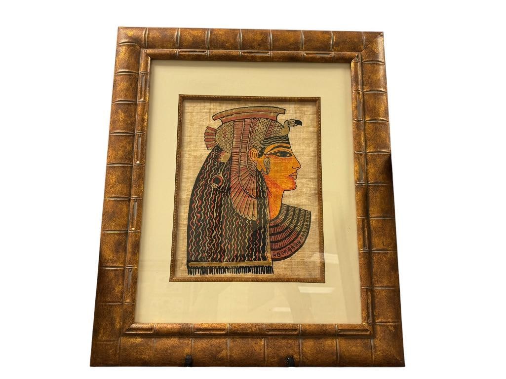 EGYPTIAN ORIGINAL PAINTING ON PAPYRUS OF QUEEN CLEOPATRA (1 of 8)