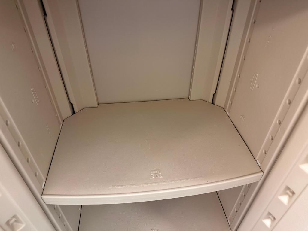 RUBBERMAID POLY OUTDOOR STORAGE CABINET WITH FOUR SHELVES - 6