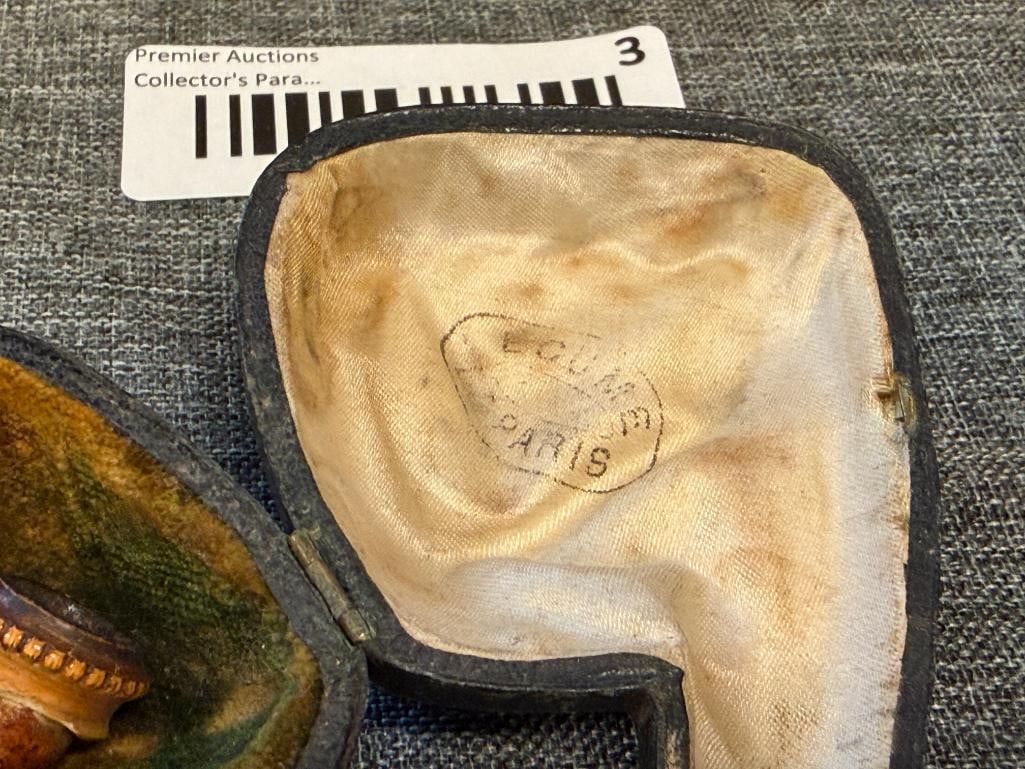 ANTIQUE FRENCH HAND CARVED MEERSCHAUM FIGURAL TOBACCO PIPE ECUME DE PARIS - 9