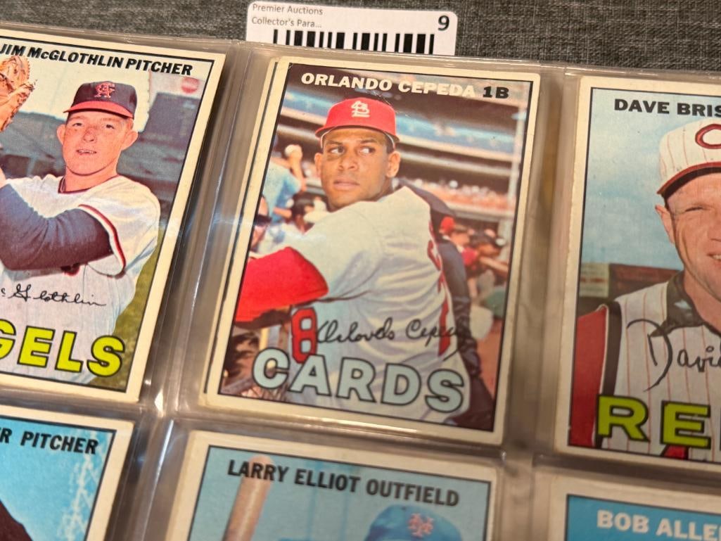 1967 TOPPS BASEBALL CARD SET NEAR COMPLETE WITH STARS AND HALL OF FAMERS - 6