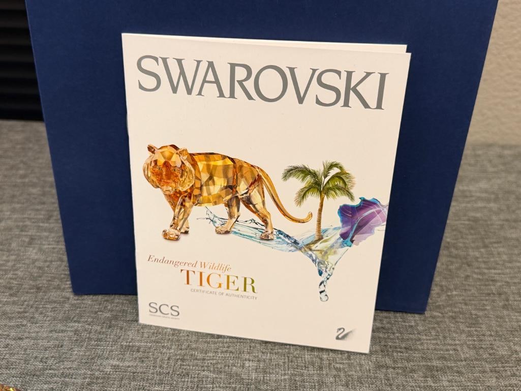 SWAROVSKI CRYSTAL SCS ANNUAL FIGURINE TIGER ENDANGERED WILDLIFE SERIES TIGER #1003148 2010 - 9
