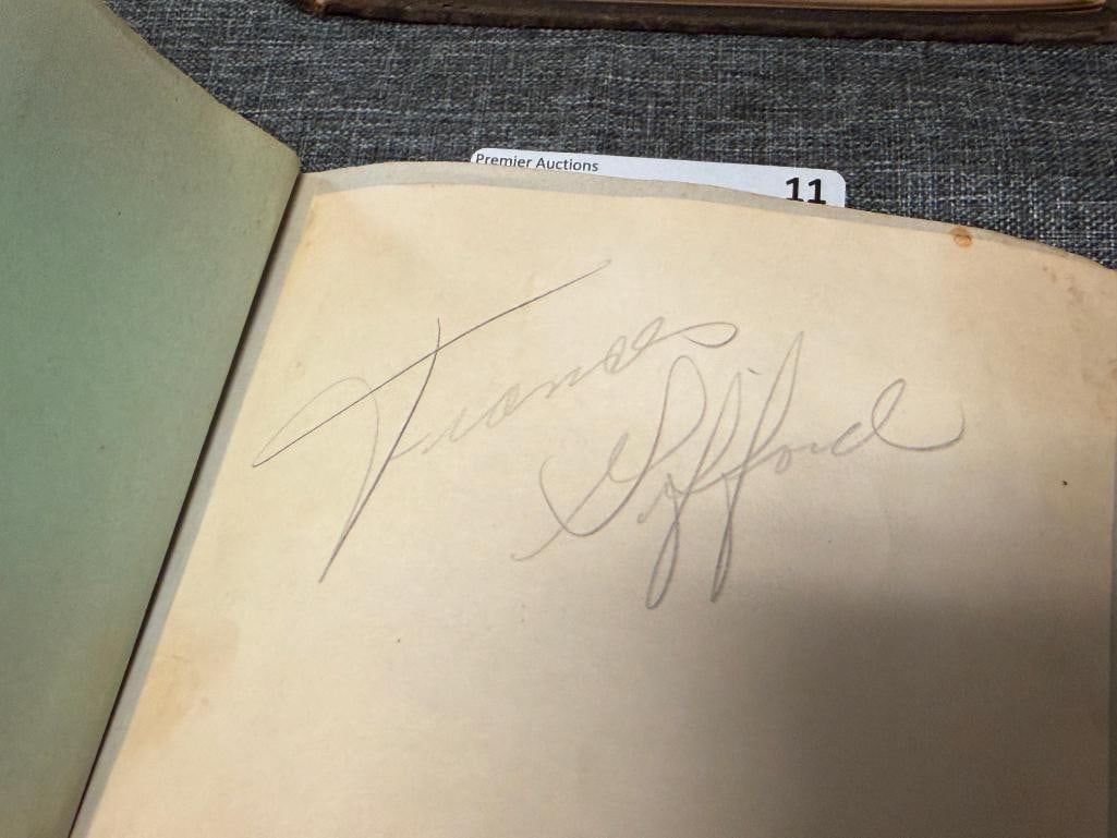 AUTOGRAPHED BOOK WITH MANY SIGNATURES MERLE OBERON, NIGEL BRUCE, PLUS 50 OTHER AUTOGRAPHS - 12