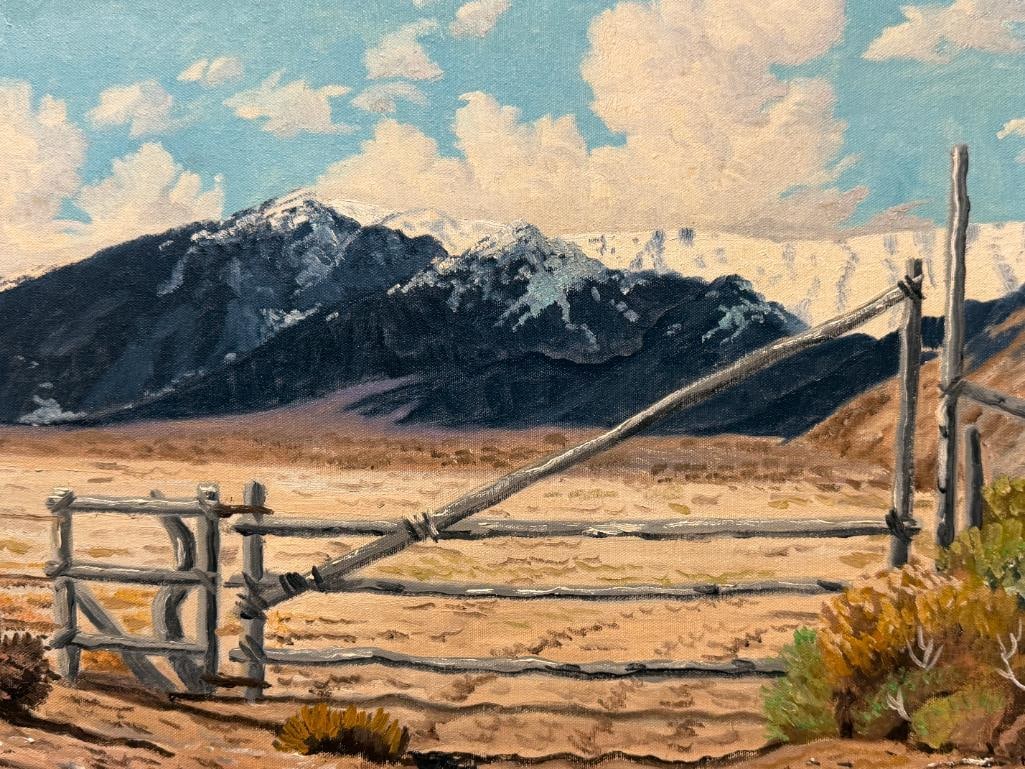 GEORGE CARTER PROLIFIC RENO, NV ARTIST ORIGINAL OIL ON CANVAS PAINTING DESERT LANDSCAPE - 3