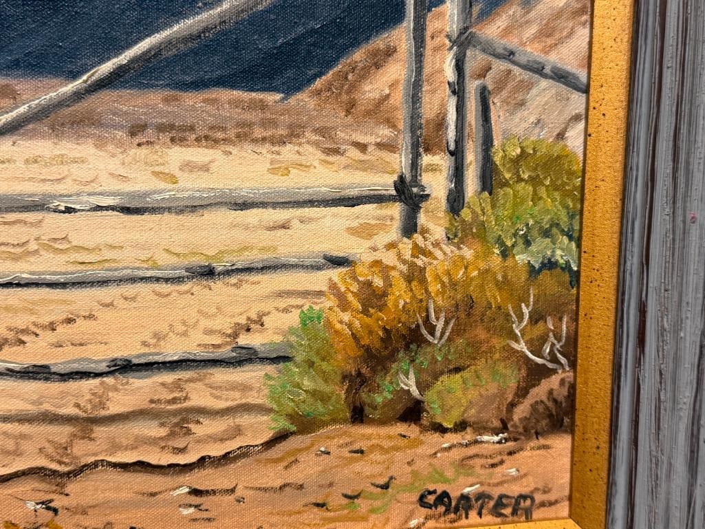 GEORGE CARTER PROLIFIC RENO, NV ARTIST ORIGINAL OIL ON CANVAS PAINTING DESERT LANDSCAPE - 6
