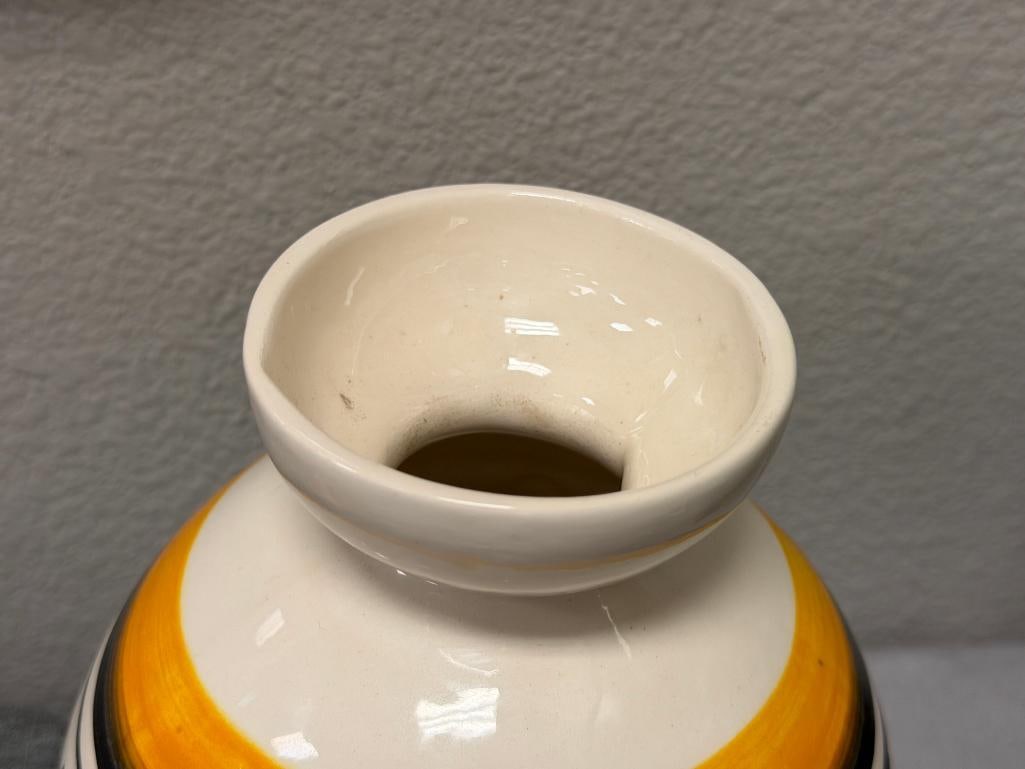 LORA WHITE UTE MOUNTAIN TRIBE POTTERY VASE WITH GEOMETRIC DESIGN BAND #24 - 3