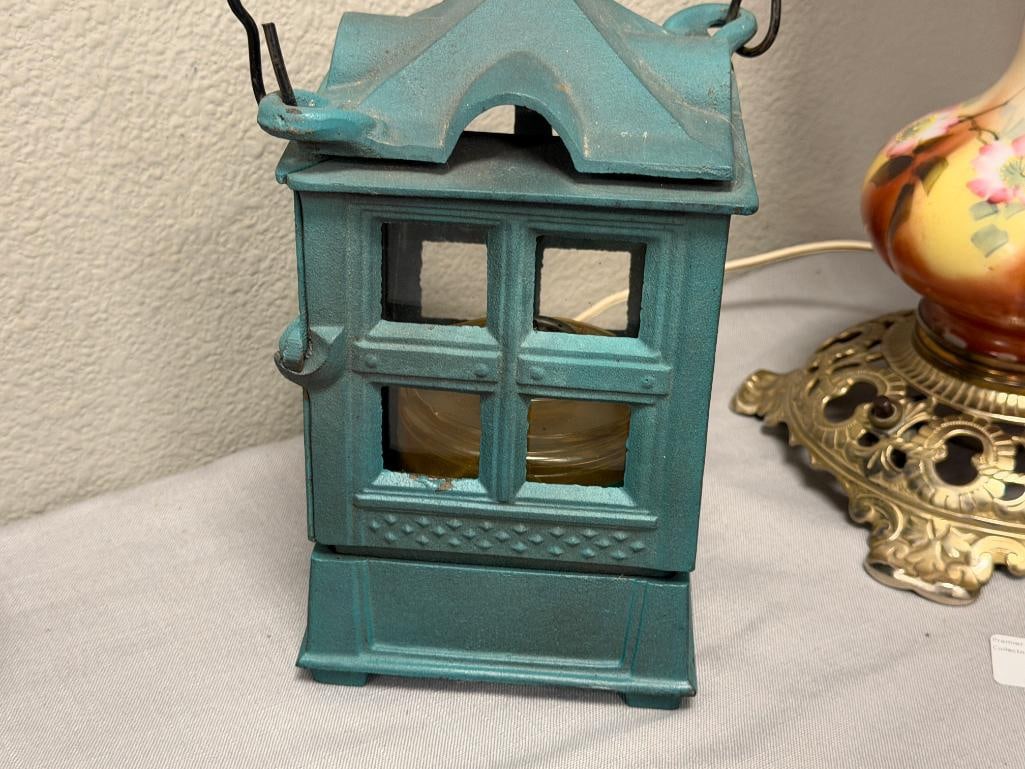 1988 JOHN WRIGHT GARDEN / TREE LANTERN GREEN PATINA FINISH - 2