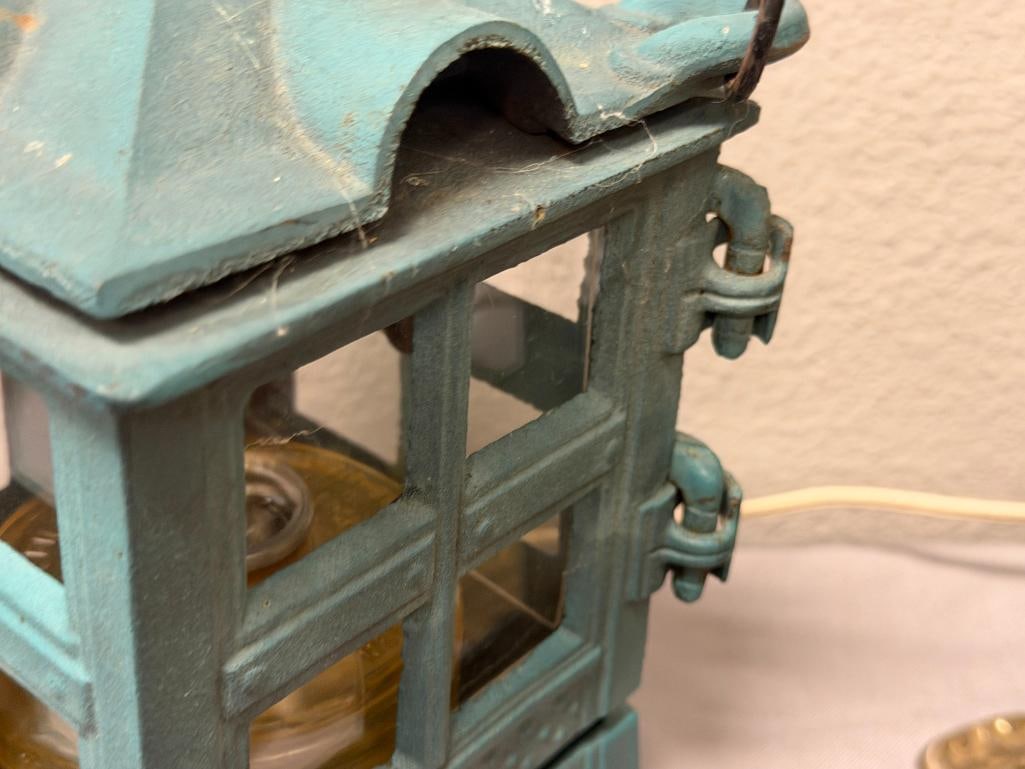 1988 JOHN WRIGHT GARDEN / TREE LANTERN GREEN PATINA FINISH - 4
