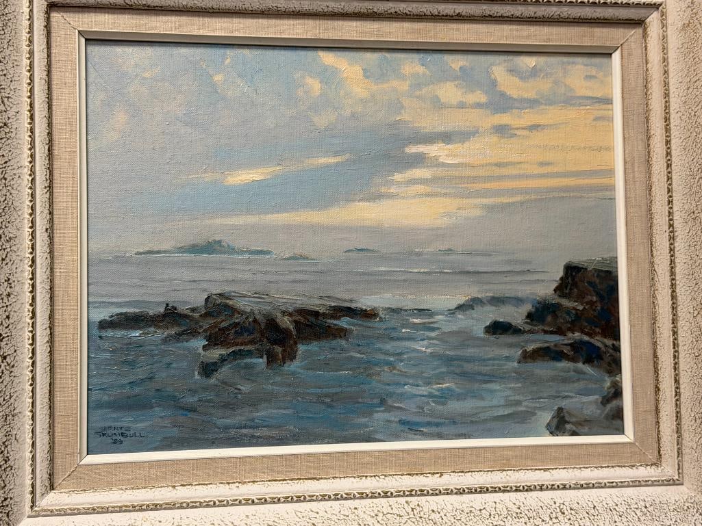 MONTE TRUMBULL ORIGINAL OIL ON CANVAS BOARD PAINTING DATED 1959 - 2