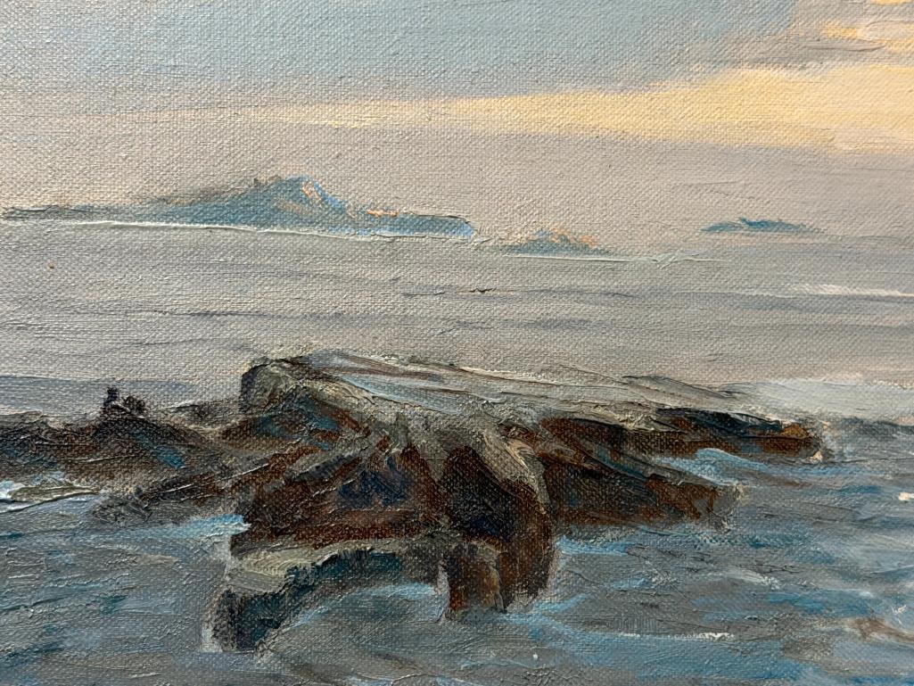 MONTE TRUMBULL ORIGINAL OIL ON CANVAS BOARD PAINTING DATED 1959 - 4