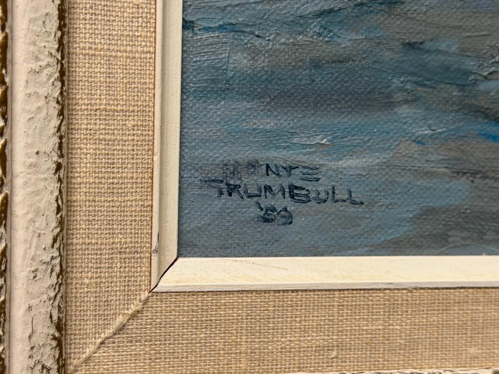 MONTE TRUMBULL ORIGINAL OIL ON CANVAS BOARD PAINTING DATED 1959 - 5