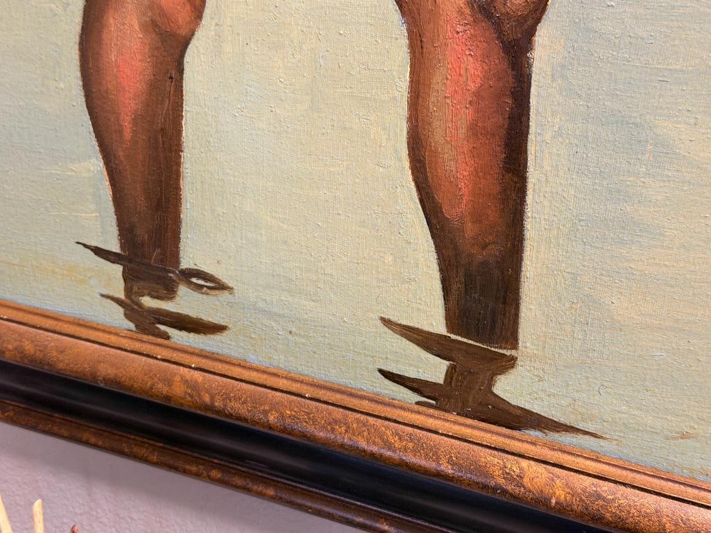 GEORGE CARTER PROLIFIC RENO, NV ARTIST ORIGINAL OIL ON CANVAS PAINITNG TITLED STILL WATER HUNT '66 - 8