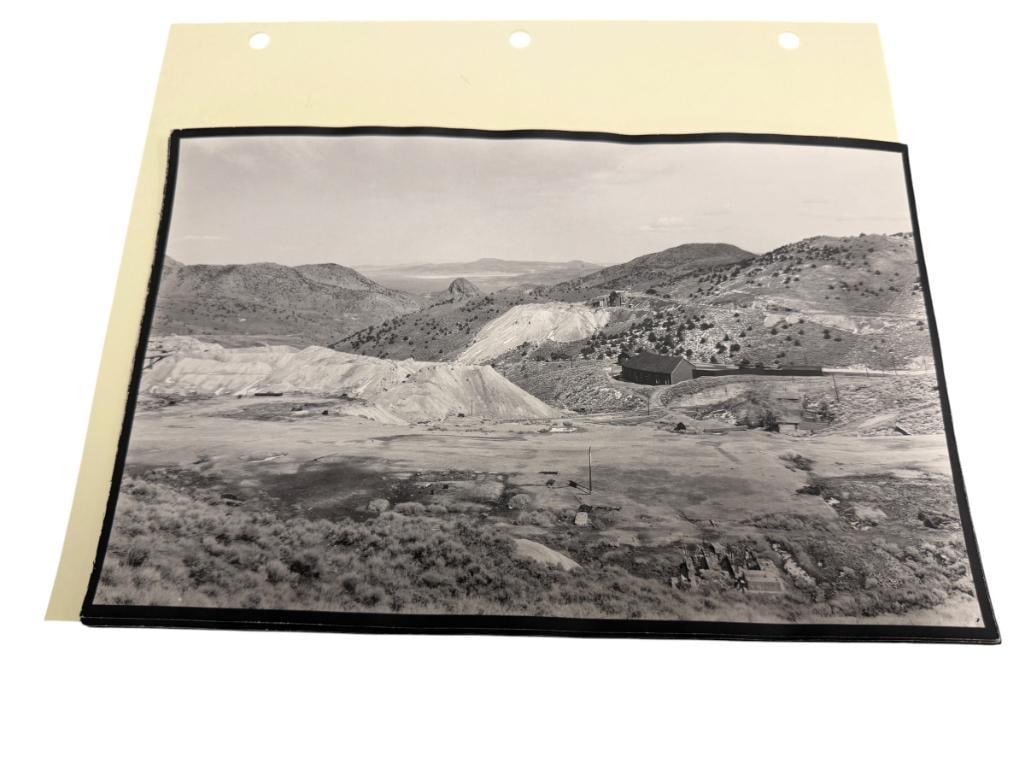 SEVEN BLACK AND WHITE PHOTOGRAPHS OF VIRGINIA CITY, NV DESERT LANDSCAPE: PHOTOS DEPICTS LANDSCAPE OF VIRGINIA CITY WITH HILLS AND BUILDINGS 11" X 7"