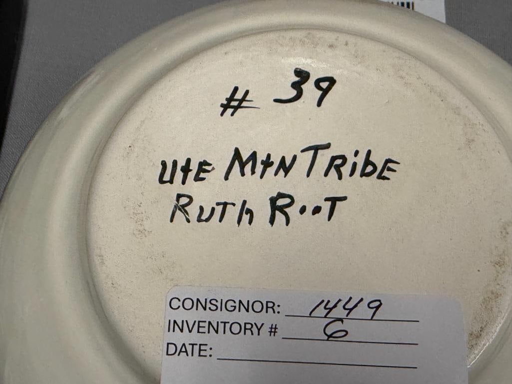 UTE MOUNTAIN POTTERY SOUTHWESTERN FOUR CORNERS POT, NATIVE AMERICAN POTTERY BY RUTH ROOT NO. 39 - 6