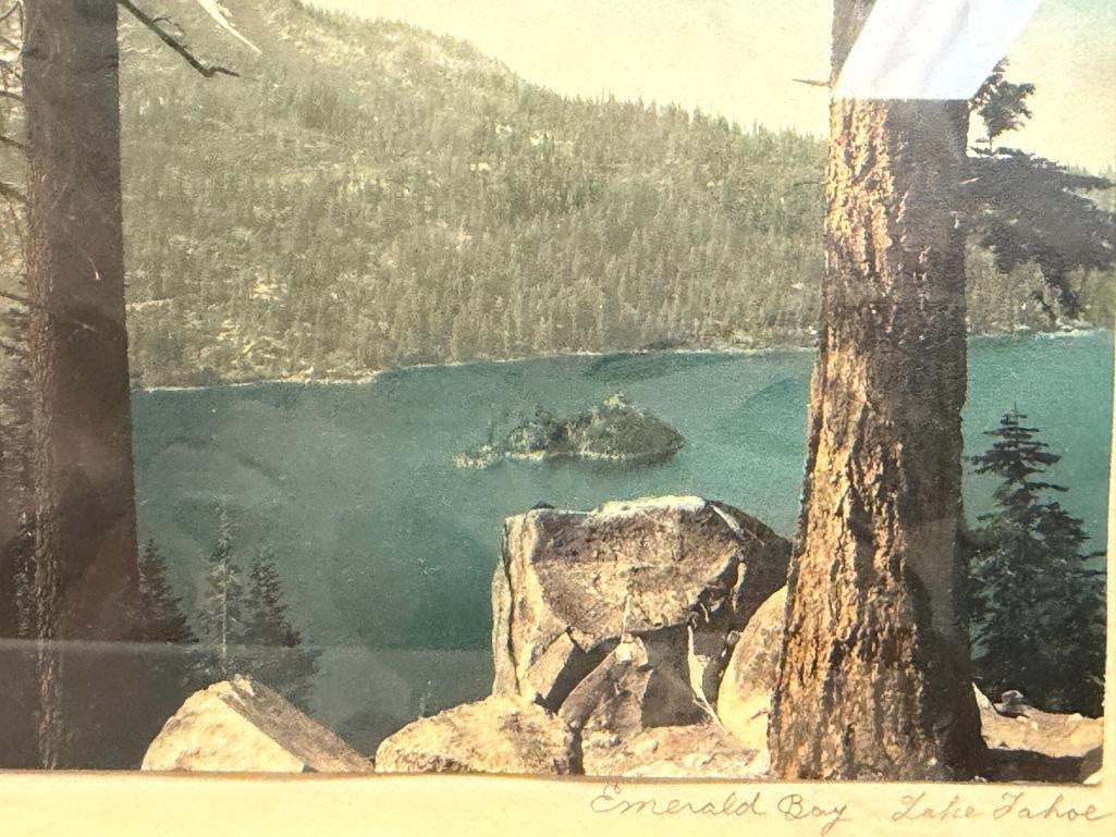 1900'S HAND COLORED PHOTOGRAPH OF EMERALD BAY, LAKE TAHOE - 3