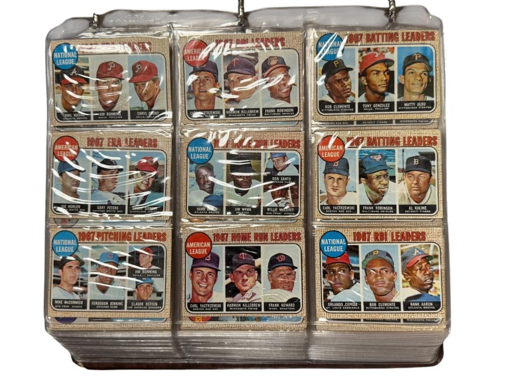 1968 TOPPS BASEBALL CARD SET NEAR COMPLETE WITH STARS AND HALL OF FAMERS: MISSING #'S 50, 110, 150, 177, 247, 280, 490, 45, 230, 370, 374, 400, 480, NEAR COMPLETE SET, INCLUDES STARS AND HALL OF FAMERS, FROM THE ESTATE OF A LOCAL RENO, NV DOCTOR AT RENOWN WHO RAN BIG L