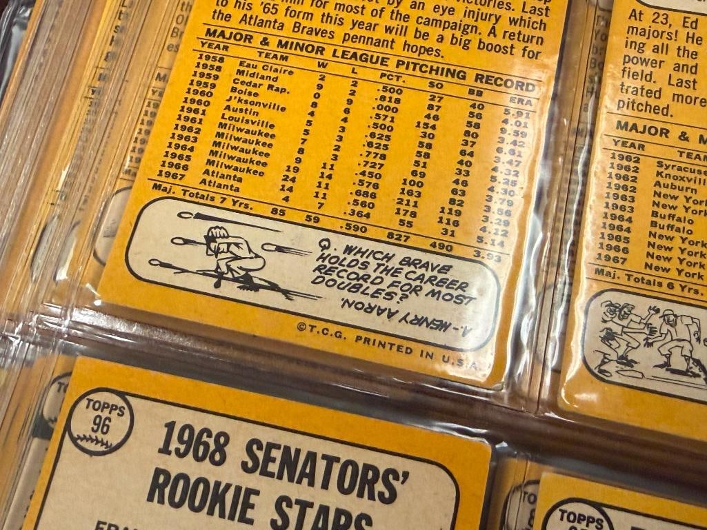 1968 TOPPS BASEBALL CARD SET NEAR COMPLETE WITH STARS AND HALL OF FAMERS - 20
