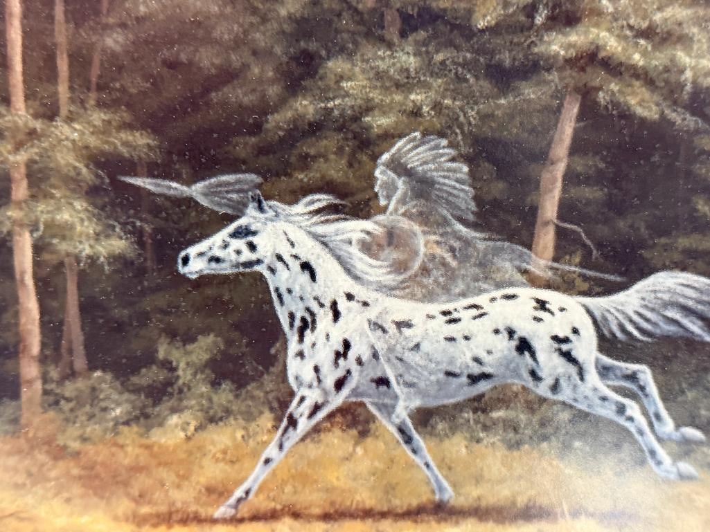 MARGUERITE FIELDS NATIVE AMERICAN AND NATURE ARTIST LIMITED EDITION PRINT TITLED SHADOW-WARRIOR - 3
