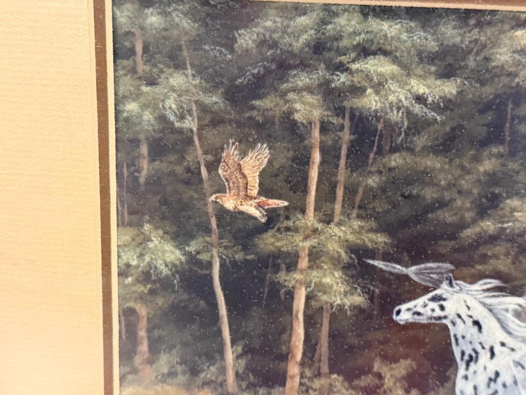 MARGUERITE FIELDS NATIVE AMERICAN AND NATURE ARTIST LIMITED EDITION PRINT TITLED SHADOW-WARRIOR - 4