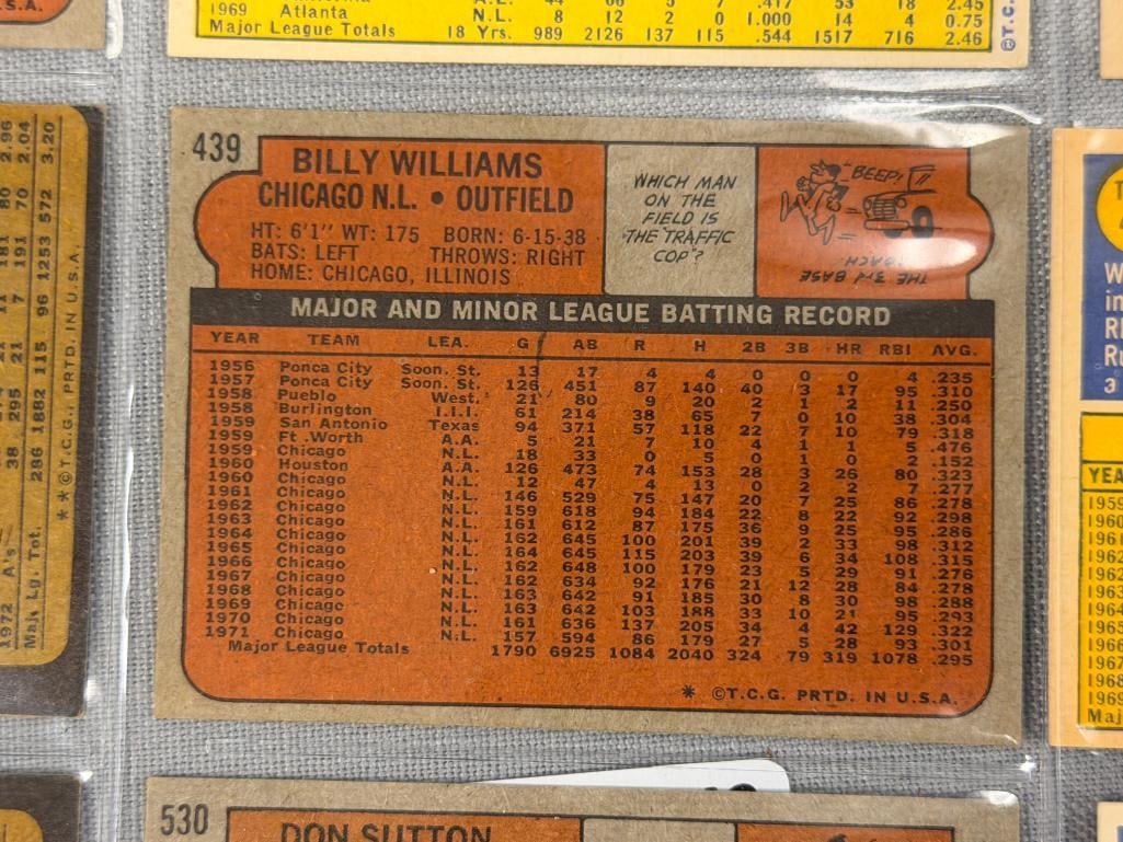 1970, 1972, 1973 TOPPS HALL OF FAMER BASEBALL CARDS ROLLIE FINGER, DON SUTTON, WILLIE STARGELL - 10