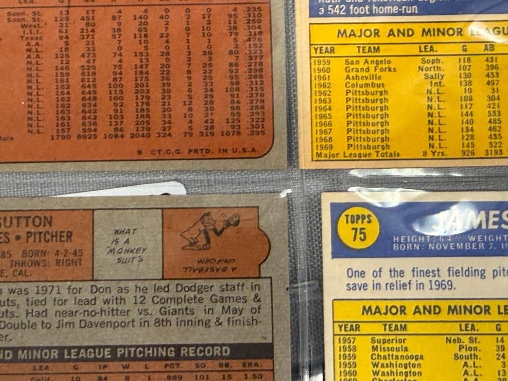 1970, 1972, 1973 TOPPS HALL OF FAMER BASEBALL CARDS ROLLIE FINGER, DON SUTTON, WILLIE STARGELL - 11