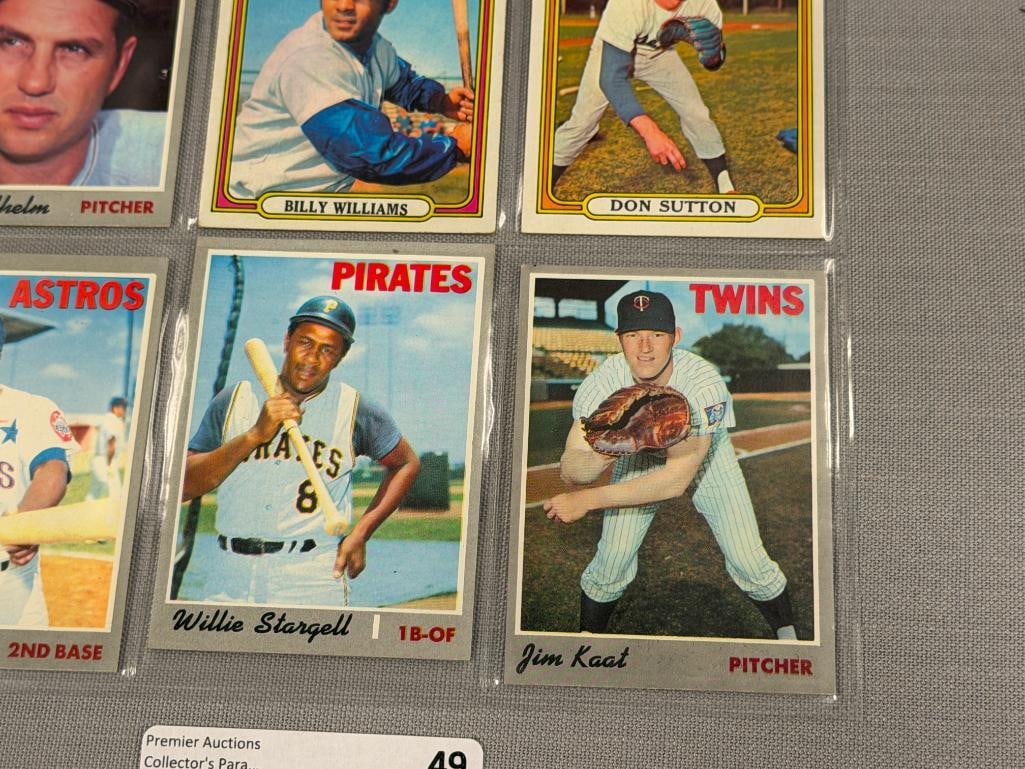 1970, 1972, 1973 TOPPS HALL OF FAMER BASEBALL CARDS ROLLIE FINGER, DON SUTTON, WILLIE STARGELL - 3