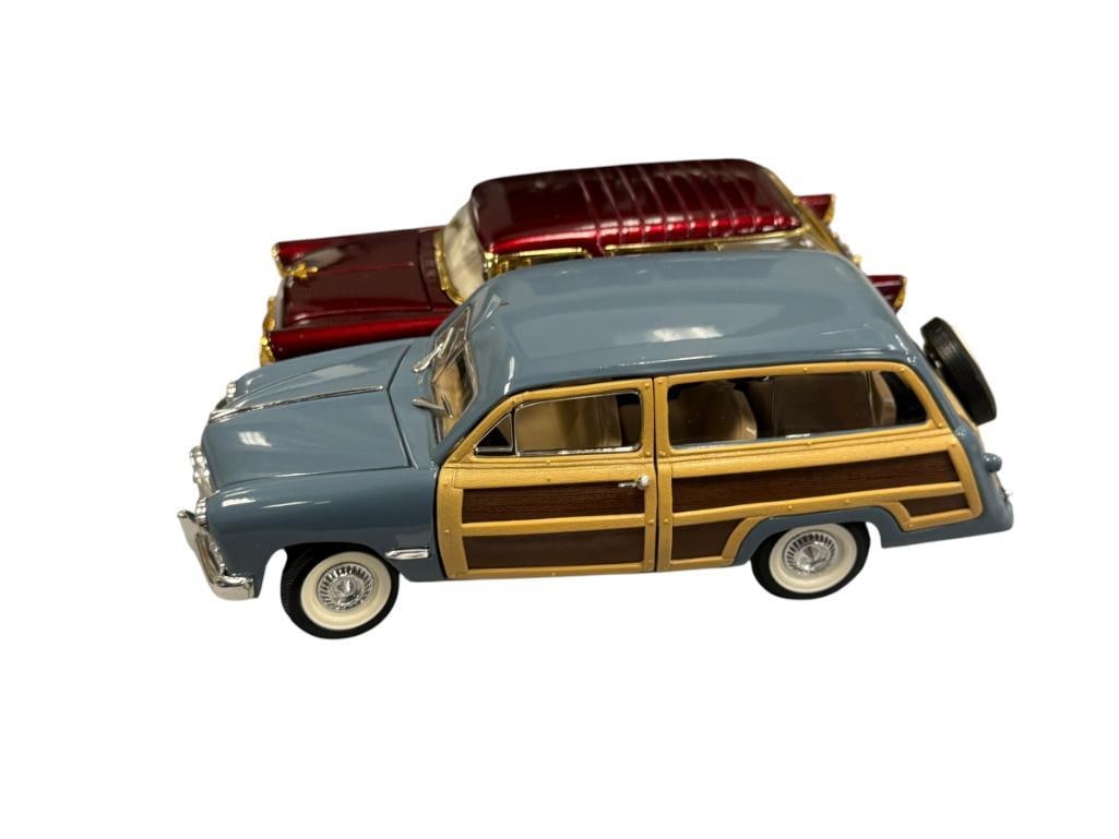 1/24 DIE-CAST METAL MODEL CARS '49 FORD WOODY AND '56 CHEVY BEL-AIR / NOMAD (1 of 14)