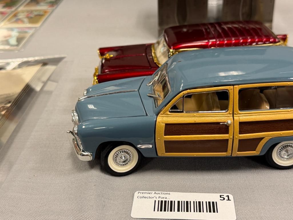 1/24 DIE-CAST METAL MODEL CARS '49 FORD WOODY AND '56 CHEVY BEL-AIR / NOMAD - 2