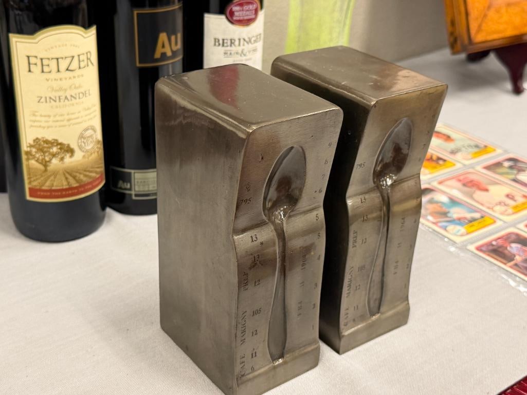 HARDWARE RESTORATION INDUSTRIAL STYLED SPOON BOOKENDS - 2