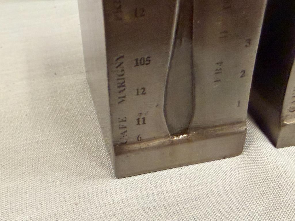 HARDWARE RESTORATION INDUSTRIAL STYLED SPOON BOOKENDS - 4