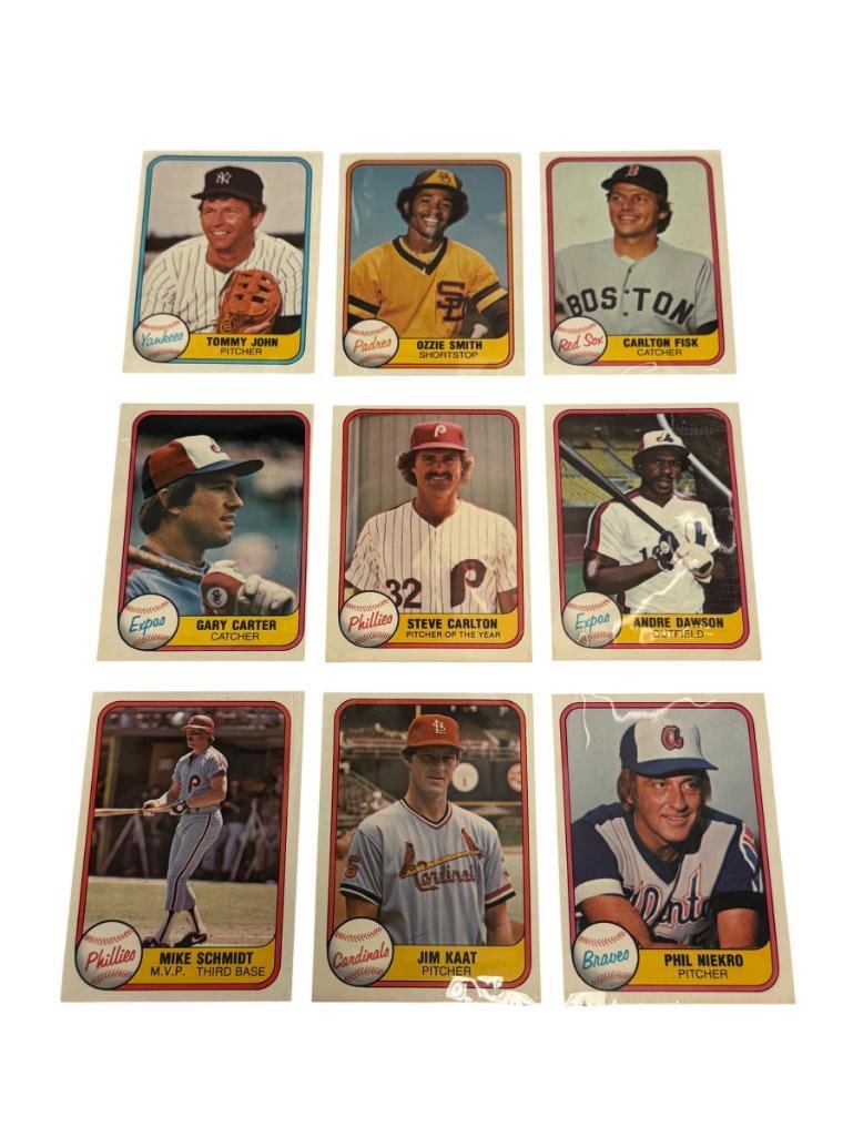 1981 FLEER HALL OF FAME BASEBALL CARDS MIKE SCHMIDT, OZZIE SMITH, PHIL NIEKRO (1 of 10)